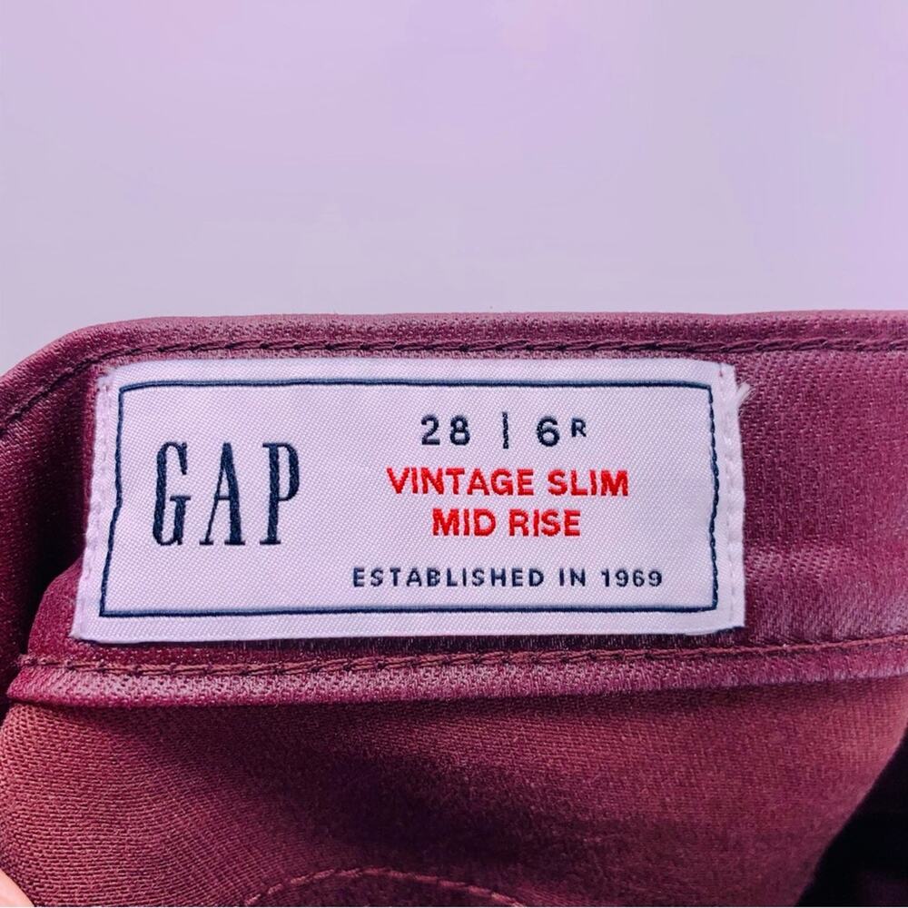 Gap Vintage Slim Coated Mid Rise Jeans Women’s Size 28 - Picture 11 of 11
